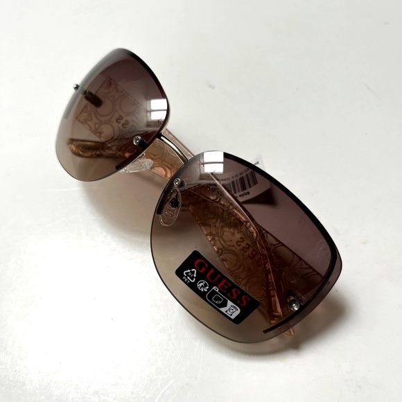 New Original GUESS Wrap Around Sunglasses GO00034 Acetate Embossed Transparent